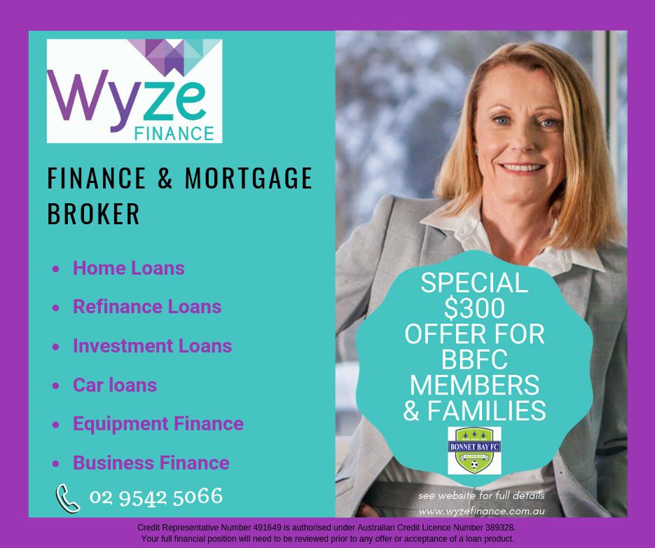 WYZE FINANCE - SPECIAL $300 OFFER FOR BBFC MEMBERS & FAMILIES