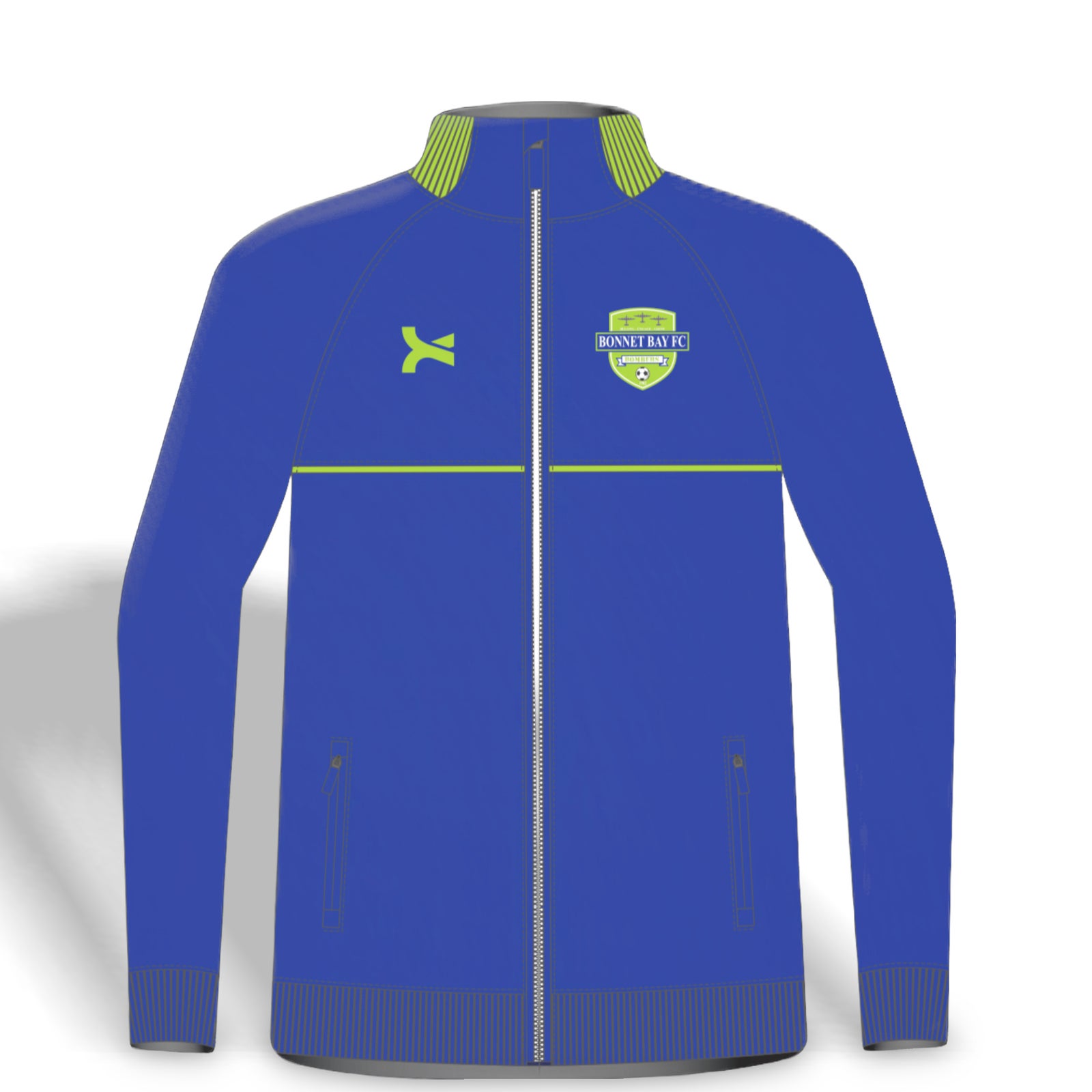 Bonnet Bay FC zip jacket in blue and green