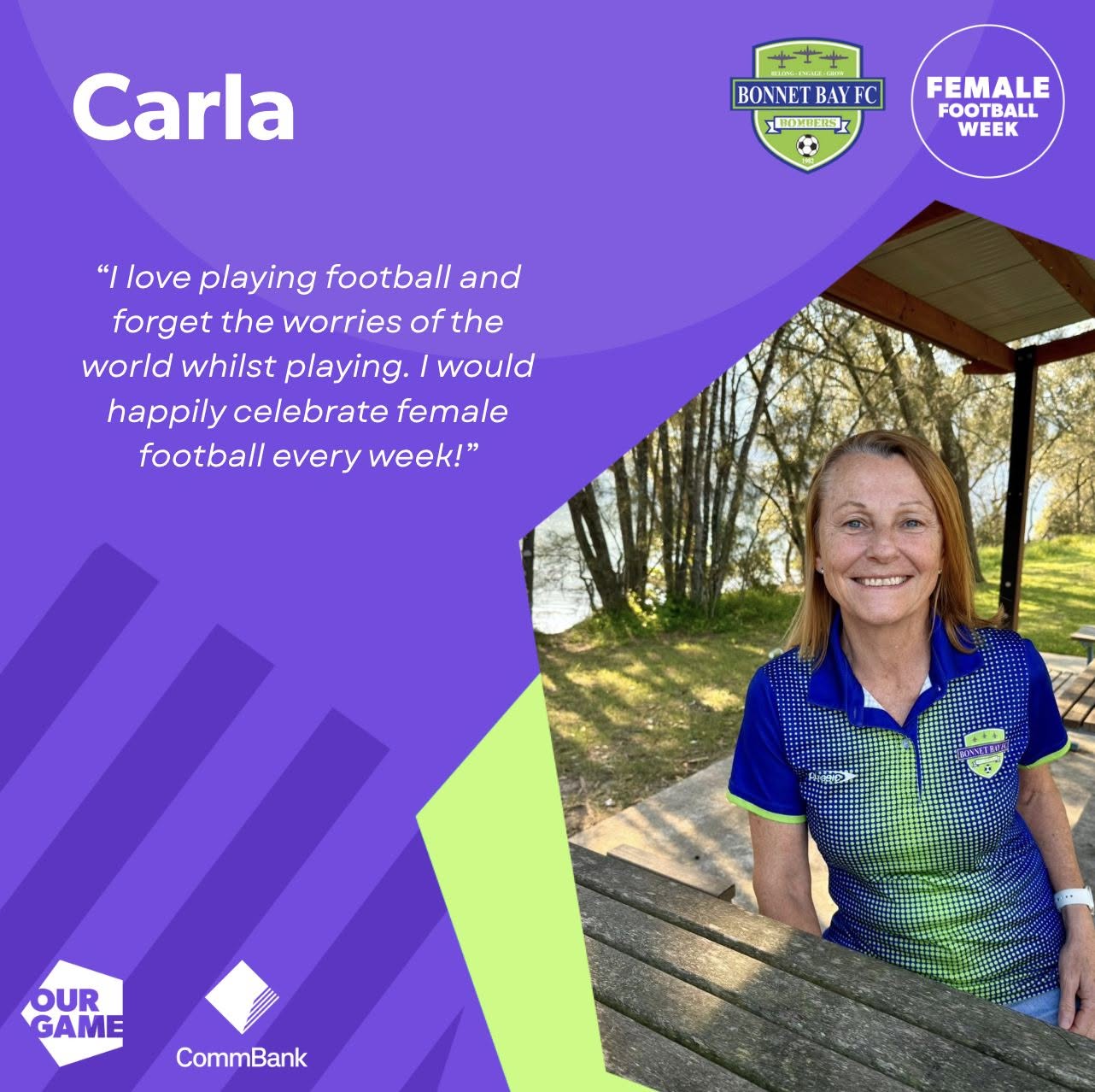Carla from Wyze Finance: I love playing football and forget the worries of the world whilst playing. I would happily celebrate Female Football Week every week!